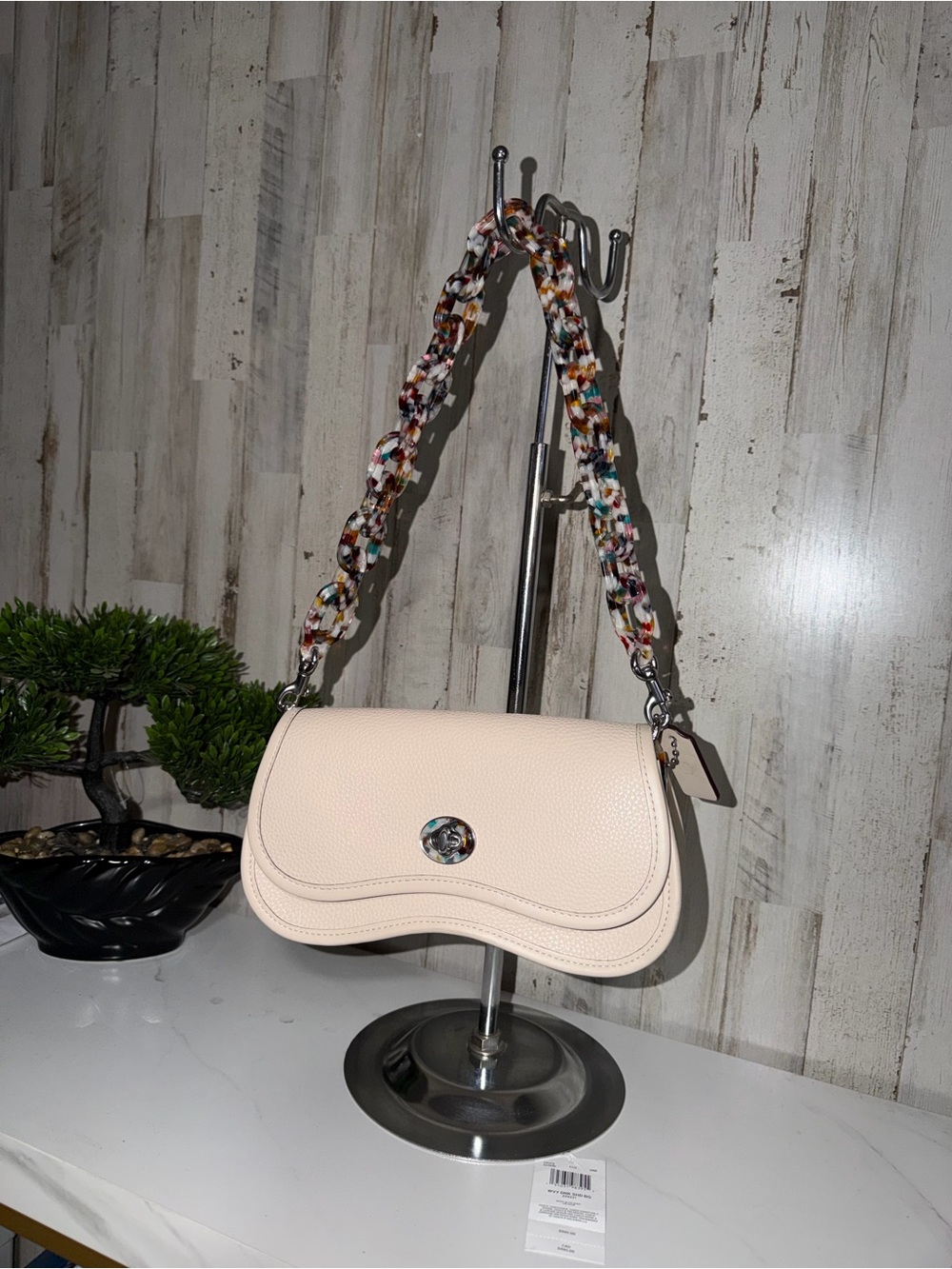 NWT Coach Wavy Dinky Bag Shoulder Crossbody Coachtopia Leather CK113 Cloud